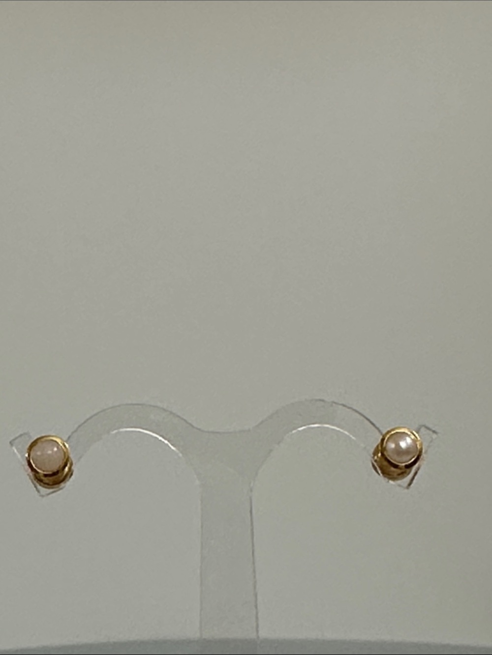 18k real solid Gold Pearl Stud Earrings